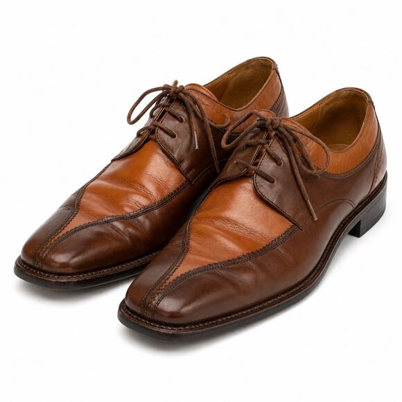Johnston & Murphy Oxford Derby Shoes Mens 9.5M Brown Two-Tone Split Toe Leather main image 4